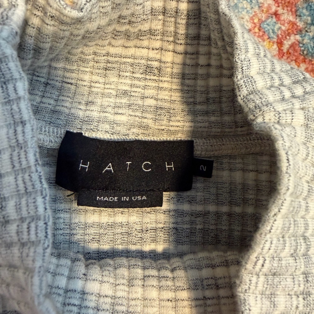 Hatch Skylar rib knit maternity grey space-dye mockneck long sleeve dress - Picture 2 of 7